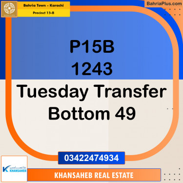 125 Sq. Yards Residential Plot for Sale in Precinct 15-B -  Bahria Town, Karachi - (BP-152531)