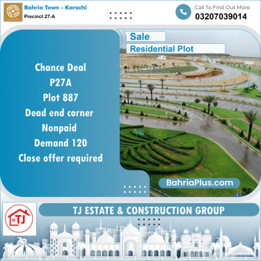 500 Sq. Yards Residential Plot for Sale in Precinct 27-A -  Bahria Town, Karachi - (BP-152532)