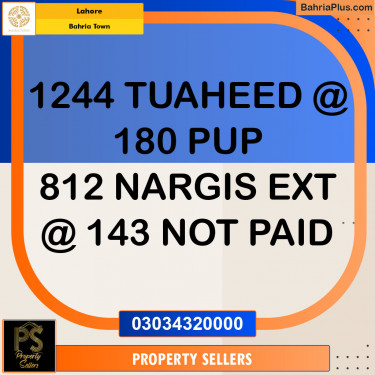 Residential Plot for Sale in Sector F - Tauheed Block -  Bahria Town, Lahore - (BP-152554)