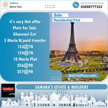 Residential Plot for Sale in Bahria Town, Lahore - (BP-152575)