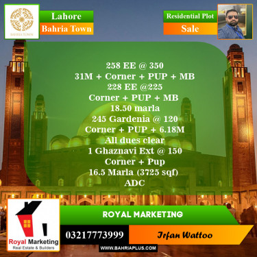 Residential Plot for Sale in Bahria Town, Lahore - (BP-152600)