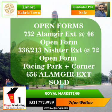 Residential Plot for Sale in Bahria Town, Lahore - (BP-152610)