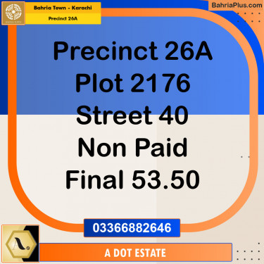 125 Sq. Yards Residential Plot for Sale in Precinct 26A -  Bahria Town, Karachi - (BP-152631)