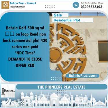 500 Sq. Yards Residential Plot for Sale in Precinct 20 Golf -  Bahria Town, Karachi - (BP-152632)