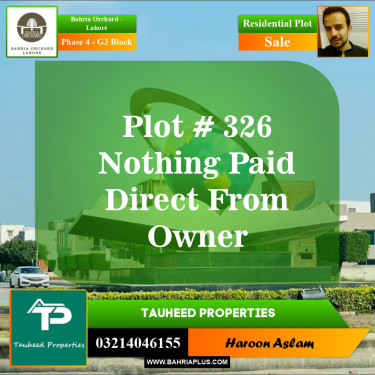 Residential Plot for Sale in Phase 4 - G3 Block -  Bahria Orchard, Lahore - (BP-152683)