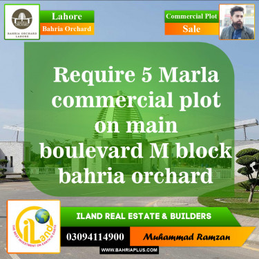 Commercial Plot for Sale in Bahria Orchard, Lahore - (BP-152708)