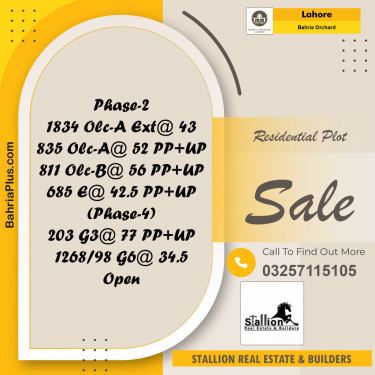 Residential Plot for Sale in Bahria Orchard, Lahore - (BP-152724)