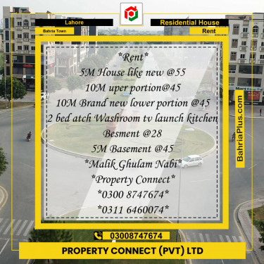 Residential House for Rent in Bahria Town, Lahore - (BP-152725)