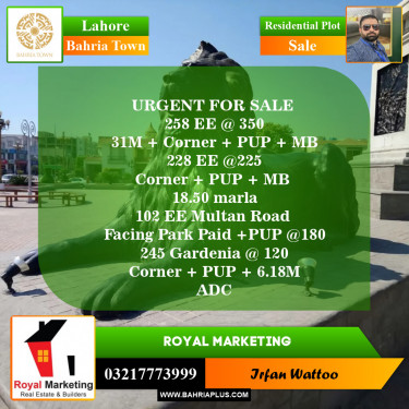 Residential Plot for Sale in Bahria Town, Lahore - (BP-152759)