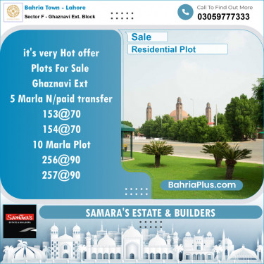 Residential Plot for Sale in Sector F - Ghaznavi Ext. Block -  Bahria Town, Lahore - (BP-152808)