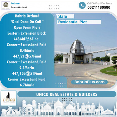 Residential Plot for Sale in Bahria Orchard, Lahore - (BP-152871)
