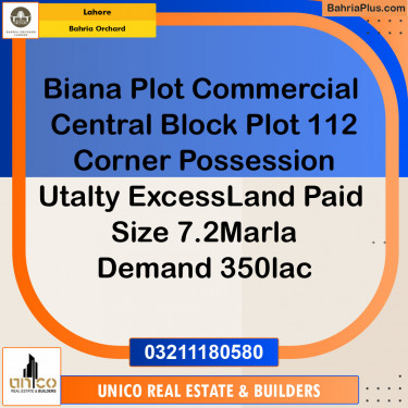 Commercial Plot for Sale in Bahria Orchard, Lahore - (BP-152872)