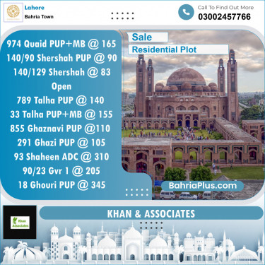 Residential Plot for Sale in Bahria Town, Lahore - (BP-152895)