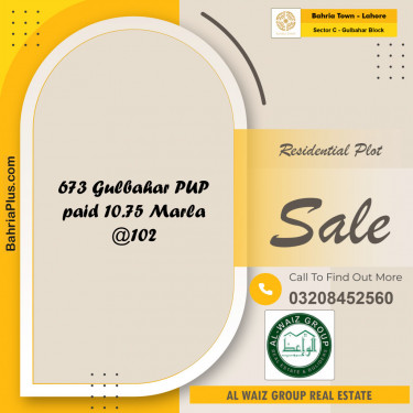 Residential Plot for Sale in Sector C - Gulbahar Block -  Bahria Town, Lahore - (BP-152896)