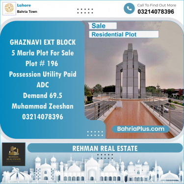 Residential Plot for Sale in Bahria Town, Lahore - (BP-152964)