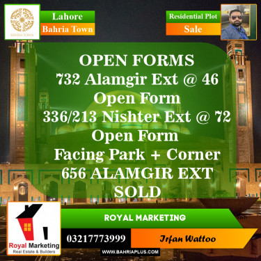 Residential Plot for Sale in Bahria Town, Lahore - (BP-152981)