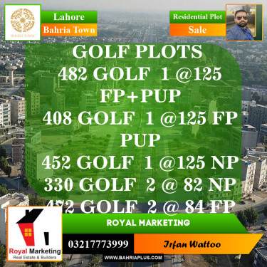 Residential Plot for Sale in Bahria Town, Lahore - (BP-152983)