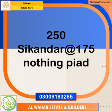 Residential Plot for Sale in Bahria Town, Lahore - (BP-153003)