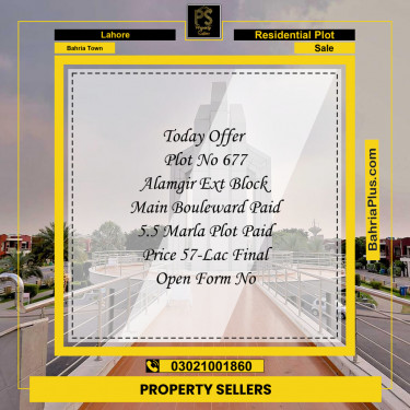 Residential Plot for Sale in Bahria Town, Lahore - (BP-153018)