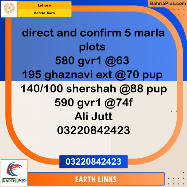 Residential Plot for Sale in Bahria Town, Lahore - (BP-153032)