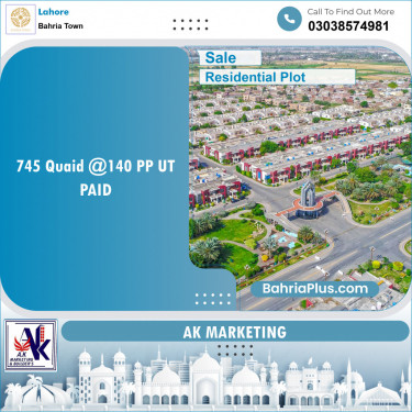 Residential Plot for Sale in Sector E - Quaid Block -  Bahria Town, Lahore - (BP-153098)