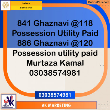 Residential Plot for Sale in Sector F - Ghaznavi Block -  Bahria Town, Lahore - (BP-153101)