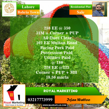 Residential Plot for Sale in Sector D - EE Block -  Bahria Town, Lahore - (BP-153189)