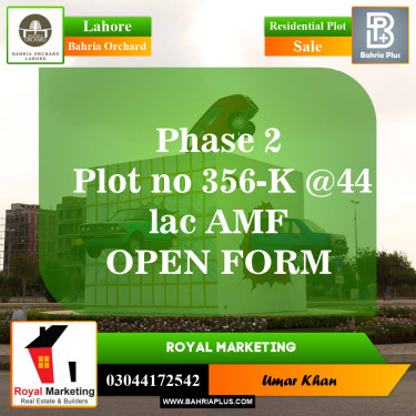 Residential Plot for Sale in Bahria Orchard, Lahore - (BP-153224)