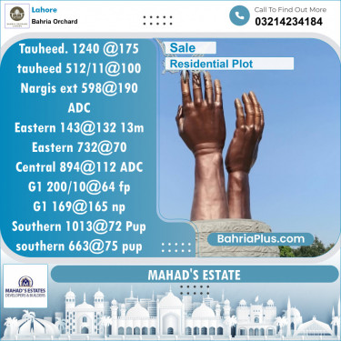 Residential Plot for Sale in Bahria Orchard, Lahore - (BP-153229)