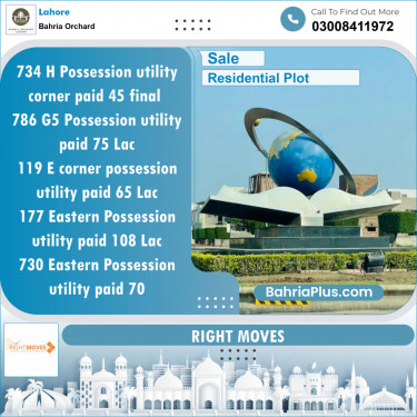 Residential Plot for Sale in Phase 4 - G5 Block -  Bahria Orchard, Lahore - (BP-153295)