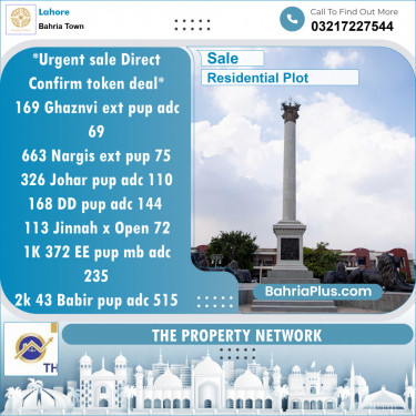 Residential Plot for Sale in Sector F - Ghaznavi Ext. Block -  Bahria Town, Lahore - (BP-153324)