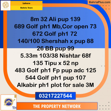 Residential Plot for Sale in Bahria Town, Lahore - (BP-153328)