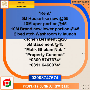 Residential House for Rent in Bahria Town, Lahore - (BP-153393)