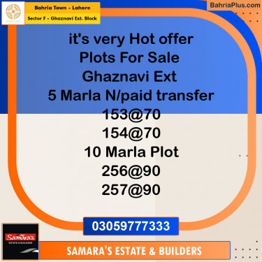 Residential Plot for Sale in Sector F - Ghaznavi Ext. Block -  Bahria Town, Lahore - (BP-153417)