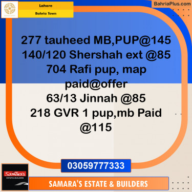 Residential Plot for Sale in Bahria Town, Lahore - (BP-153422)