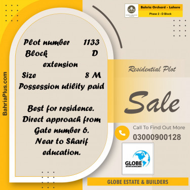 Residential Plot for Sale in Phase 2 - D Block -  Bahria Orchard, Lahore - (BP-153442)
