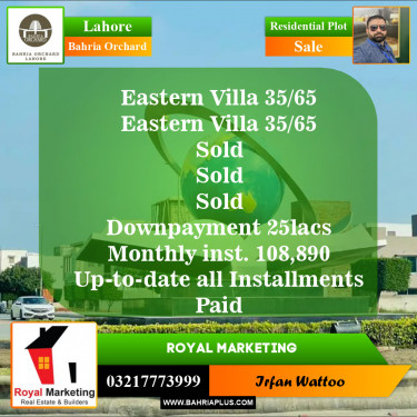 Residential Plot for Sale in Bahria Orchard, Lahore - (BP-153448)