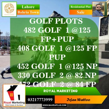 Residential Plot for Sale in Bahria Town, Lahore - (BP-153451)
