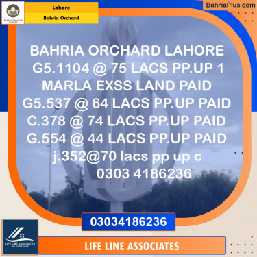 Residential Plot for Sale in Phase 4 - G5 Block -  Bahria Orchard, Lahore - (BP-153456)