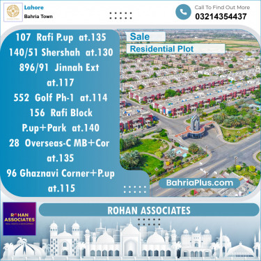 Residential Plot for Sale in Sector E - Rafi Block -  Bahria Town, Lahore - (BP-153474)