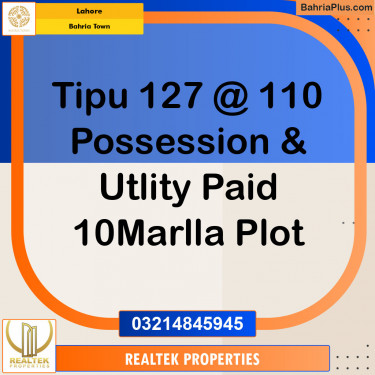 Residential Plot for Sale in Sector F - Tipu Sultan Block -  Bahria Town, Lahore - (BP-153479)