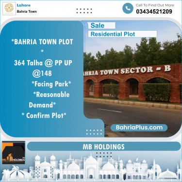 Residential Plot for Sale in Sector F - Talha Block -  Bahria Town, Lahore - (BP-153549)