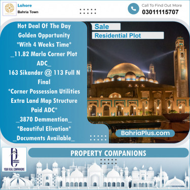 Residential Plot for Sale in Sector F - Sikander Block -  Bahria Town, Lahore - (BP-153599)