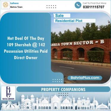Residential Plot for Sale in Sector F - Shershah Block -  Bahria Town, Lahore - (BP-153607)