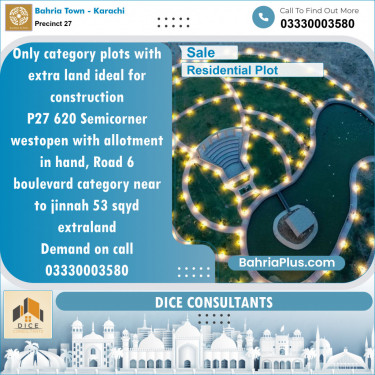 Residential Plot for Sale in Precinct 27 -  Bahria Town, Karachi - (BP-153619)