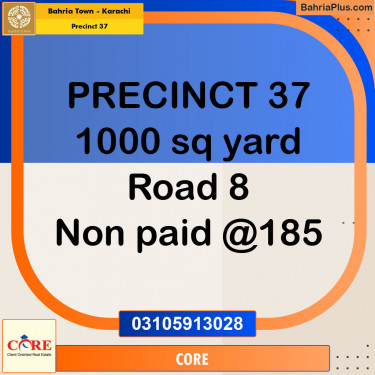 Residential Plot for Sale in Precinct 37 -  Bahria Town, Karachi - (BP-153627)