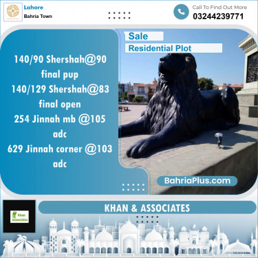 Residential Plot for Sale in Sector F - Shershah Block -  Bahria Town, Lahore - (BP-153648)