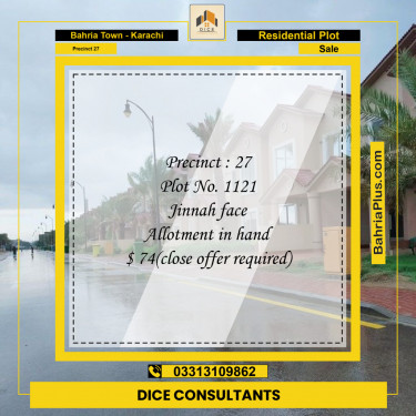 Residential Plot for Sale in Precinct 27 -  Bahria Town, Karachi - (BP-153686)