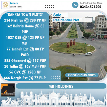 Residential Plot for Sale in Sector E - Nishtar Block -  Bahria Town, Lahore - (BP-153689)