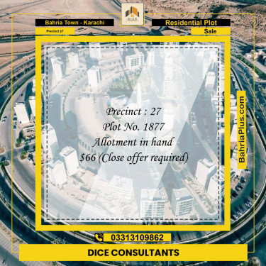 Residential Plot for Sale in Precinct 27 -  Bahria Town, Karachi - (BP-153691)
